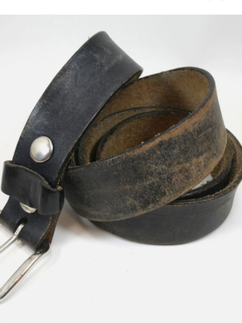 Vintage Hand Crafted Genuine Leather Belt Men's Brown Sz 42 Distressed